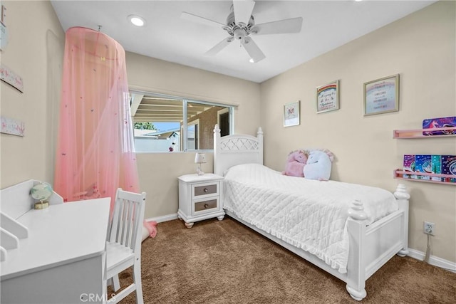 17106 Donmetz St, Granada Hills, CA 91344 - carpeted bedroom featuring recessed lighting and a ceiling fan