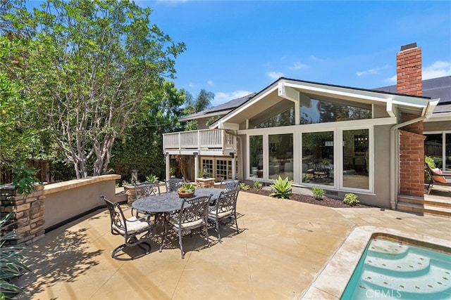 11212 Brunswick Way N, Tustin, CA 92705 - patio / terrace featuring outdoor dining area, a patio area, and an outdoor pool