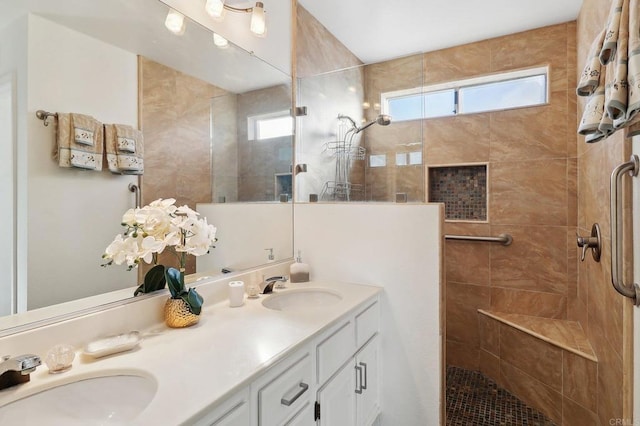 1837 Avenida Sevilla, Oceanside, CA 92056 - bathroom featuring double vanity and walk in shower