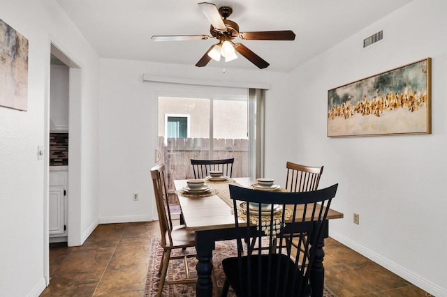 1837 Avenida Sevilla, Oceanside, CA 92056 - dining space with a ceiling fan and stone finish floors