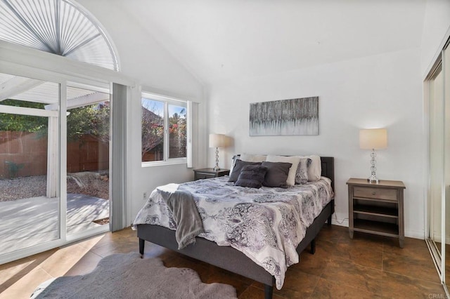 1837 Avenida Sevilla, Oceanside, CA 92056 - bedroom featuring access to outside and vaulted ceiling