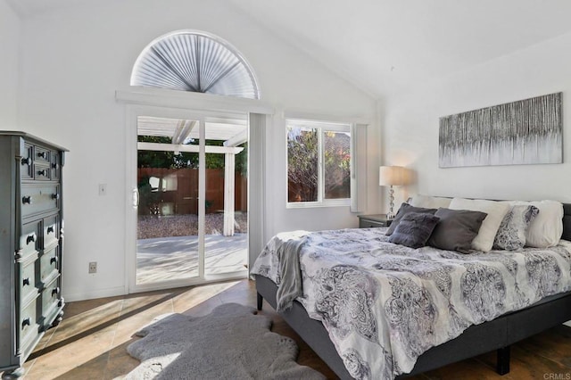 1837 Avenida Sevilla, Oceanside, CA 92056 - bedroom featuring access to exterior and high vaulted ceiling