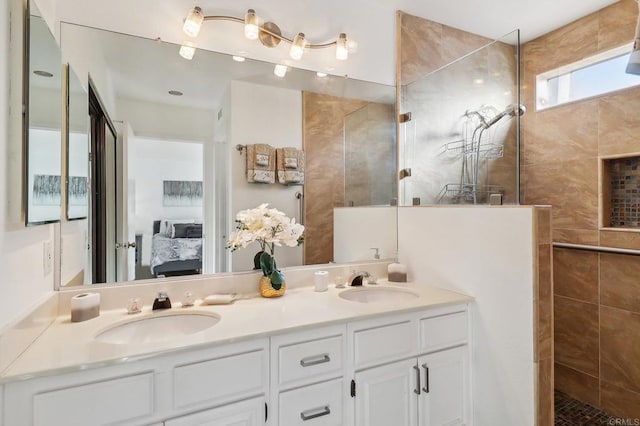 1837 Avenida Sevilla, Oceanside, CA 92056 - bathroom with ensuite bath, a walk in shower, and double vanity