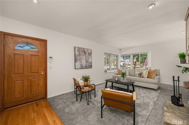 12751 9th St, Garden Grove, CA 92840 - living area featuring baseboards and wood finished floors