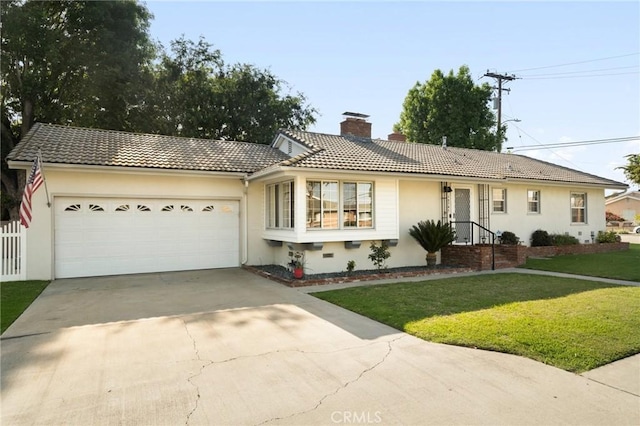 12751 9th St, Garden Grove, CA 92840 - single story home featuring a chimney, stucco siding, an attached garage, concrete driveway, and a tile roof