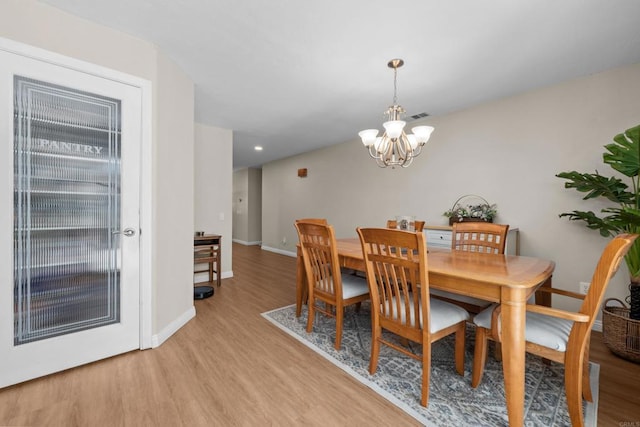 764 Barsby St, Vista, CA 92084 - dining space featuring a chandelier, light wood finished floors, and recessed lighting