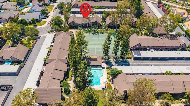 9739 Reseda Blvd Unit 36, Northridge, CA 91324 - aerial perspective of suburban area featuring a pool area
