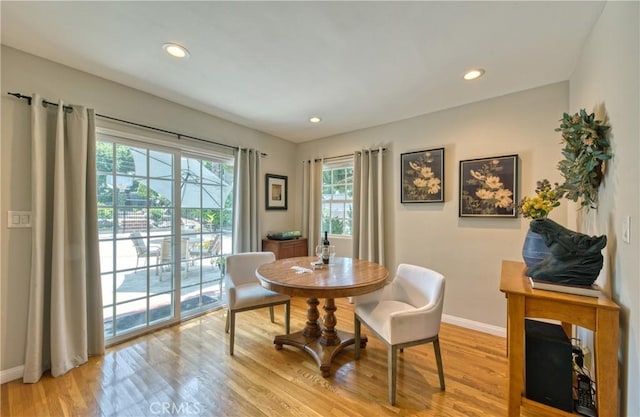 430 N Canyon Blvd, Monrovia, CA 91016 - dining area featuring light wood-style floors and recessed lighting