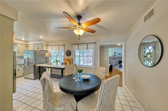 430 N Canyon Blvd, Monrovia, CA 91016 - dining room featuring ceiling fan and light tile patterned flooring