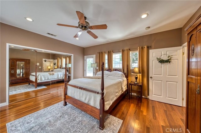 430 N Canyon Blvd, Monrovia, CA 91016 - bedroom featuring wood-type flooring and ceiling fan