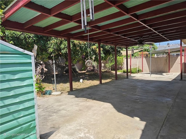 11505 Elmhurst Dr, Norwalk, CA 90650 - fenced backyard featuring a patio area and a ceiling fan