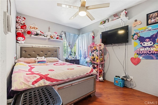 1445 W 155th St, Compton, CA 90220 - bedroom featuring wood finished floors and ceiling fan