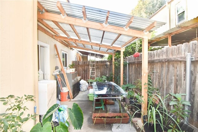 12828 Ramona Blvd Unit 96, Baldwin Park, CA 91706 - fenced backyard with a grill, a patio, and a pergola