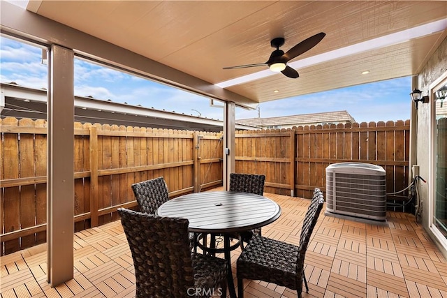 4690 Larwin Ave, Cypress, CA 90630 - view of patio / terrace featuring a ceiling fan and outdoor dining space