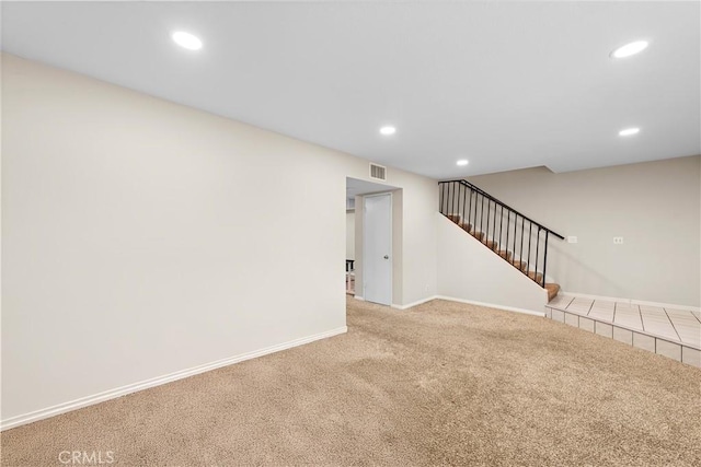4690 Larwin Ave, Cypress, CA 90630 - empty room featuring carpet, recessed lighting, and stairs