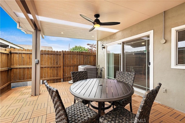 4690 Larwin Ave, Cypress, CA 90630 - view of patio / terrace featuring ceiling fan and outdoor dining space