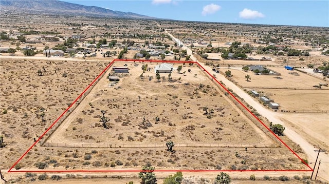 6643 Avenal St, Phelan, CA 92371 - overview of rural landscape featuring property parcel outlined and a desert landscape