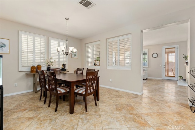 30355 Lamplighter Ln, Menifee, CA 92584 - dining room with a chandelier and light tile patterned floors