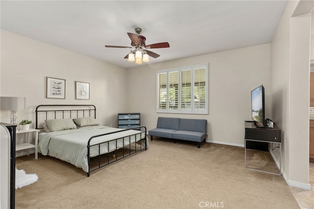 30355 Lamplighter Ln, Menifee, CA 92584 - bedroom with light colored carpet and a ceiling fan