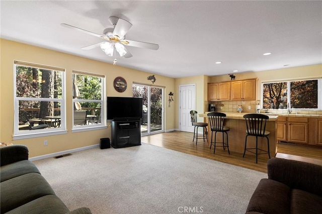 438 Watson Rd, Chester, CA 96020 - living room with ceiling fan and recessed lighting