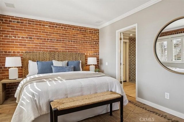 1780 Ocean Blvd, Pismo Beach, CA 93449 - bedroom with crown molding and brick wall
