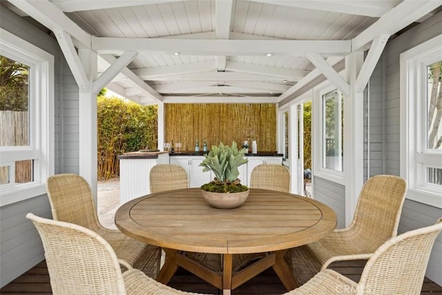 1780 Ocean Blvd, Pismo Beach, CA 93449 - sunroom / solarium featuring wooden walls and wood finished floors