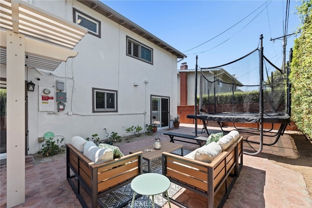 414 Faye Ln, Redondo Beach, CA 90277 - view of patio with a trampoline and outdoor lounge area