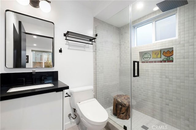 922 N Ridgewood Pl, Los Angeles, CA 90038 - bathroom featuring a shower stall and vanity