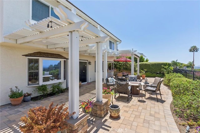 27201 Via Aurora, Mission Viejo, CA 92691 - view of patio / terrace with a pergola and outdoor dining space