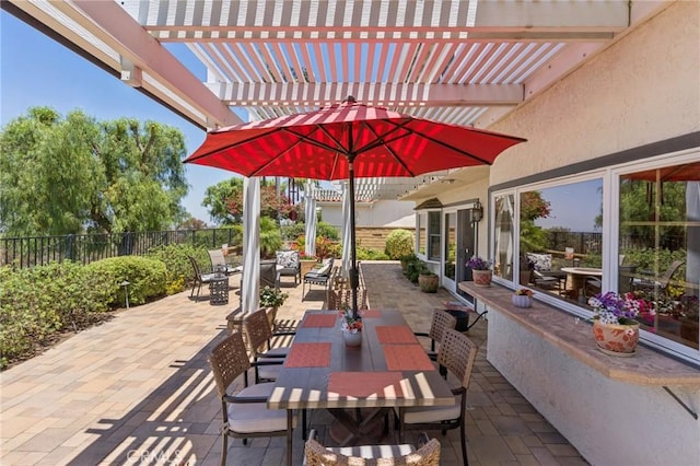 27201 Via Aurora, Mission Viejo, CA 92691 - view of patio featuring outdoor dining space and a pergola