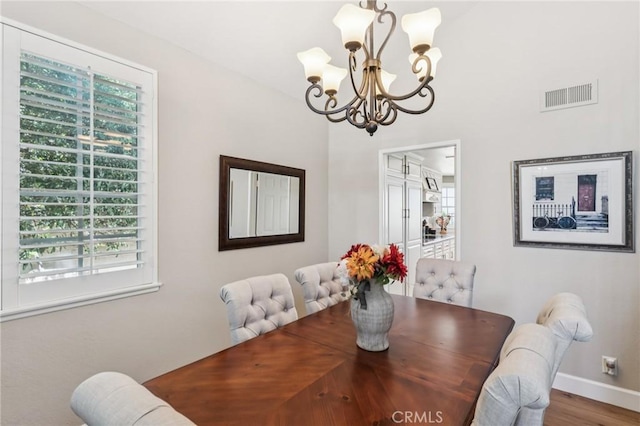 27201 Via Aurora, Mission Viejo, CA 92691 - dining room featuring a chandelier and wood finished floors