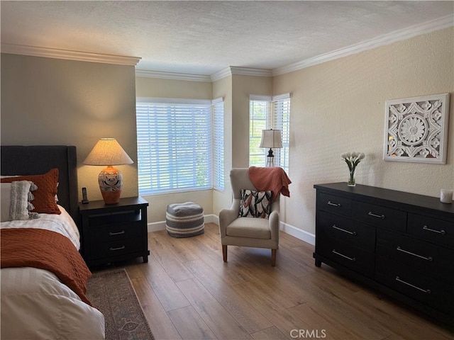 27201 Via Aurora, Mission Viejo, CA 92691 - bedroom with wood finished floors, crown molding, and a textured ceiling