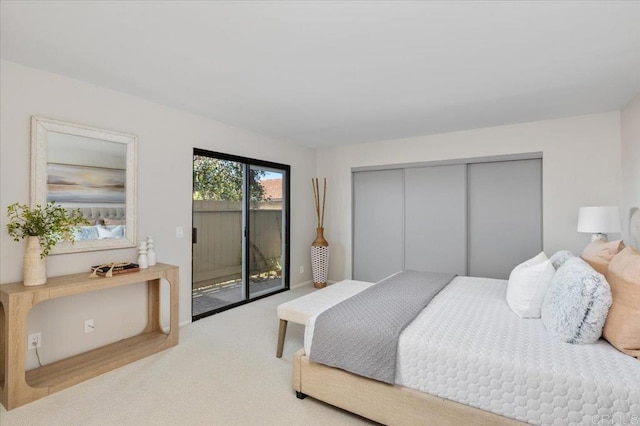 6684 Corte Maria, Carlsbad, CA 92009 - bedroom featuring access to outside, carpet floors, and a closet