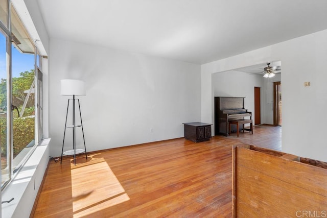 855 Quail St, San Diego, CA 92102 - unfurnished living room with wood finished floors and ceiling fan