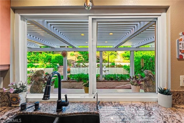 24236 Via, San Clemente, Mission Viejo, CA 92692 - kitchen view of a textured wall and stone counters