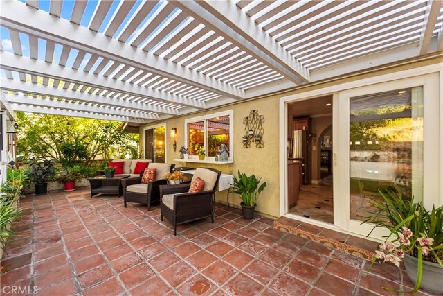 24236 Via, San Clemente, Mission Viejo, CA 92692 - view of patio with an outdoor living space and a pergola