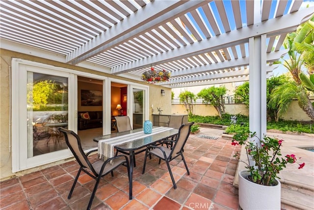 24236 Via, San Clemente, Mission Viejo, CA 92692 - view of patio / terrace with outdoor dining area and a pergola