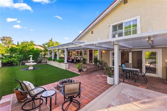 24236 Via, San Clemente, Mission Viejo, CA 92692 - view of patio with a pergola, outdoor lounge area, and outdoor dining area