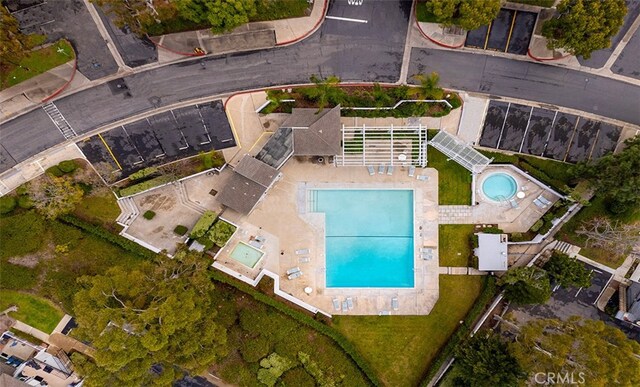 6567 Woodburn Ln Unit 7, Yorba Linda, CA 92886 - bird's eye view of a pool area
