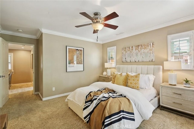 78 Windchime, Irvine, CA 92603 - bedroom featuring ornamental molding, carpet floors, and a ceiling fan