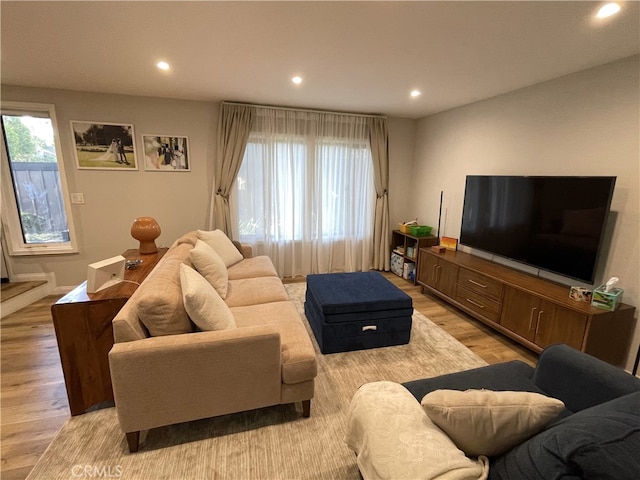 9749 Reseda Blvd Unit 13, Northridge, CA 91324 - living room featuring recessed lighting and light wood-type flooring