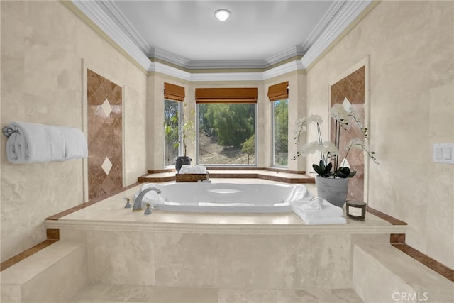 15841 Aurora Crest Dr, Whittier, CA 90605 - full bath with a garden tub and crown molding