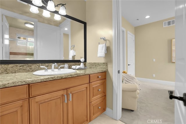 15841 Aurora Crest Dr, Whittier, CA 90605 - full bathroom with vanity and tiled shower