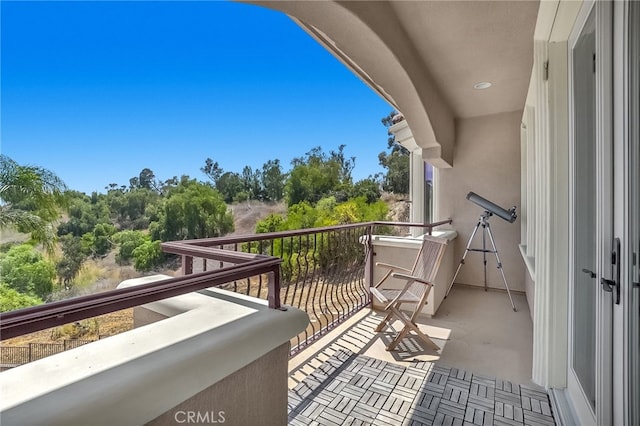 15841 Aurora Crest Dr, Whittier, CA 90605 - balcony featuring view of wooded area
