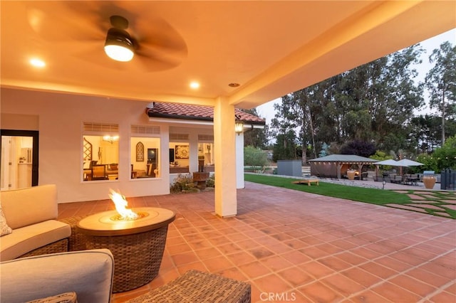 395 Mesa Rd, Nipomo, CA 93444 - view of patio featuring an outdoor living space with a fire pit