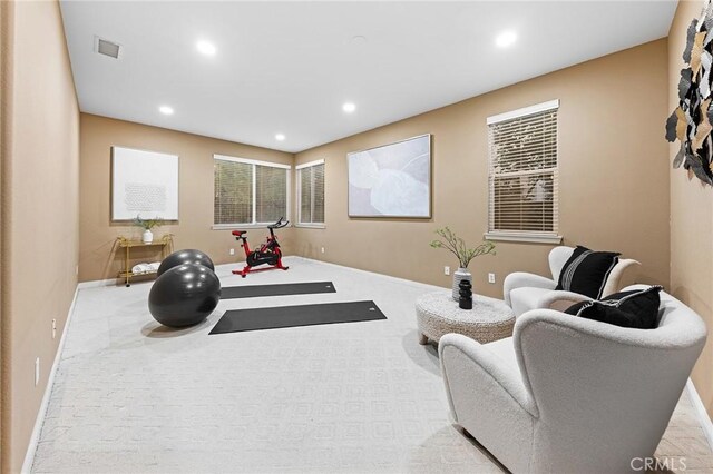 23665 Ridgecrest Ct, Diamond Bar, CA 91765 - workout area with carpet flooring and recessed lighting