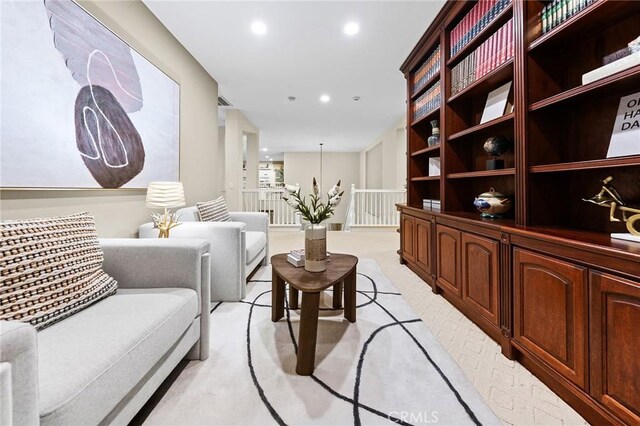 23665 Ridgecrest Ct, Diamond Bar, CA 91765 - living room featuring light colored carpet and recessed lighting