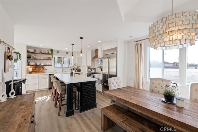 1722 Harper Ave, Redondo Beach, CA 90278 - dining area featuring light wood-style floors and recessed lighting