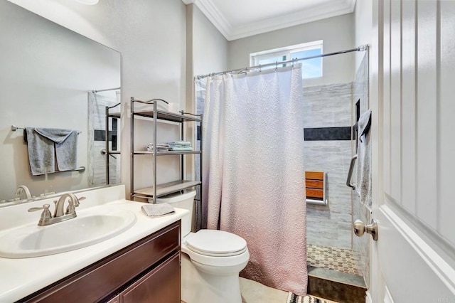 1349 Pyramid Peak St, Chula Vista, CA 91913 - bathroom with crown molding, vanity, and curtained shower