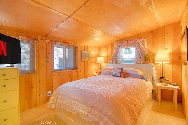 1815 Thrush Rd, Wrightwood, CA 92397 - bedroom with carpet and wooden walls